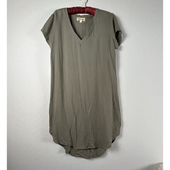 Cloth & Stone Womens T-Shirt Dress XS Sage Green High Low Rayon Short Sleeve - Picture 1 of 9